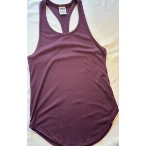 PINK Victoria's Secret Burgundy Ribbed Knit Racerback Scooped neck tank Size XS